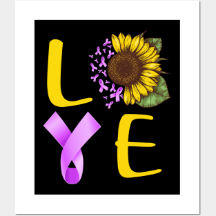 love leiomyosarcoma sunflower Posters and Art